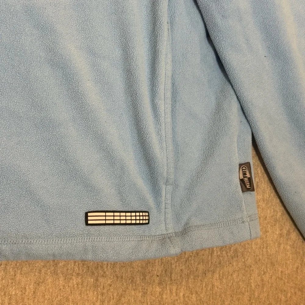 Adidas Fleece Pullover Men’s Size Large Light Blue Black Trim Y2K Logo Winter